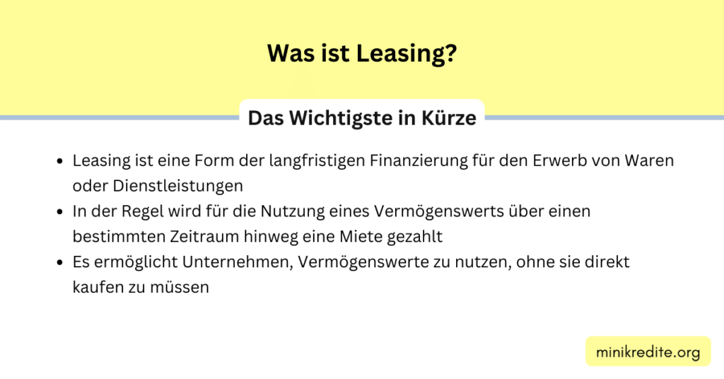 Was ist Leasing?
