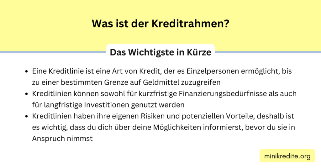 Was ist der Kreditrahmen?