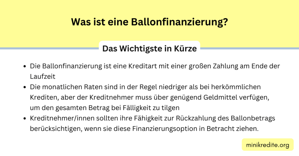 Was ist eine Ballonfinanzierung?

