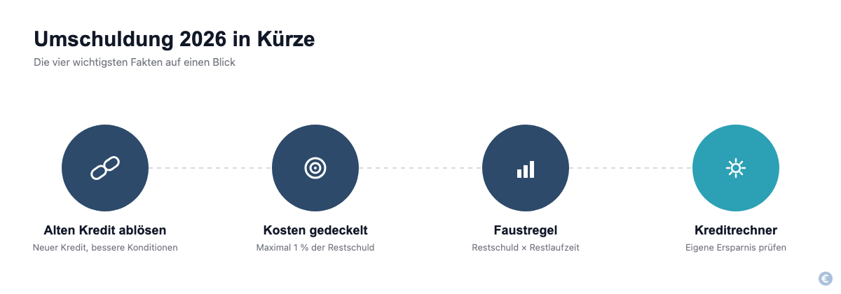 Vier zentrale Fakten zur Umschuldung 2026 auf einen Blick