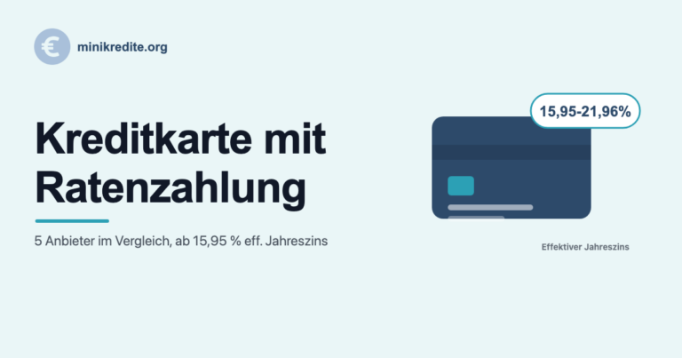 Kreditkarte mit Ratenzahlung 2026, 5 Anbieter im Vergleich ab 15,95 Prozent effektivem Jahreszins